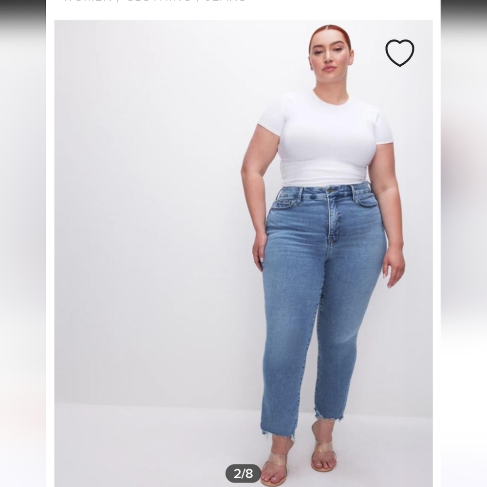 Good American Cropped Blue Jeans